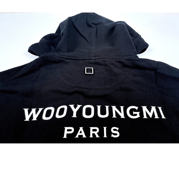 Wooyoungmi SS25 Collection Black Back Logo Hoodie Size 48 S/M New With Tags - Picture 6 of 16